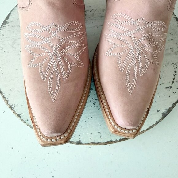 Lane Gallatin Womens Cowboy Boots 9 Pink Cowgirl Western Mid Calf Pointed Toe - Picture 6 of 11